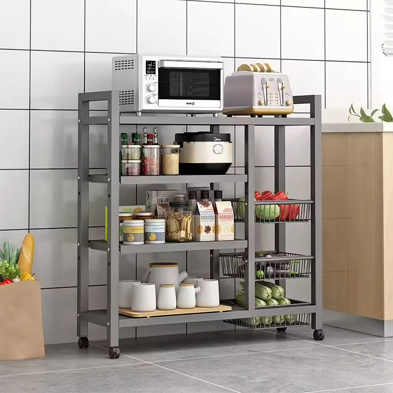 Heavy Duty 4 Tiers Warehouse Stainless Steel Shelves With Wheels Wire Shelving Storage Rack