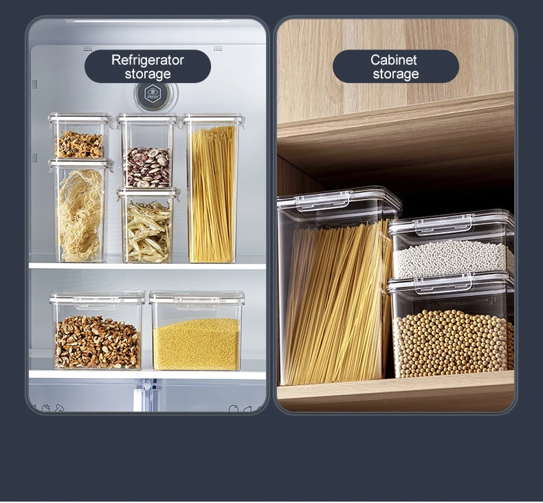 Exquisite workmanship 1800ml transparent solid quality plastic Sealed food storage box container