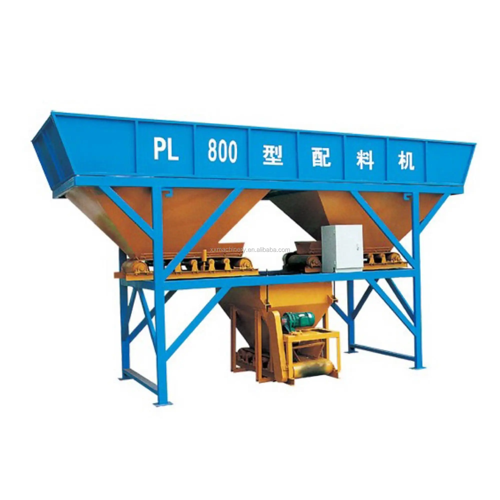 PL800 Aggregate Bins Precast Concrete Batching System Machine High Precision 2 Hoppers Manufacturing Plant Free Spare Parts