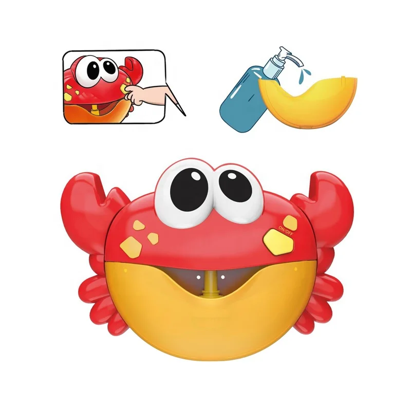 EPT High Quality Battery Operated Toys Bubble Machine Toy Baby Crab Bath with Music and Light
