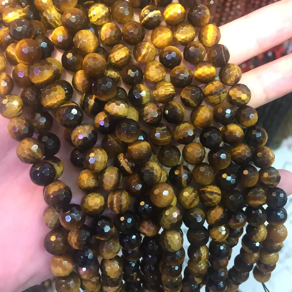 4mm 6mm 8mm 10mm Natural Faceted Stone Beads Gemstone Loose Round Faceted Rose Quartz Stone Beads For Bracelet Making