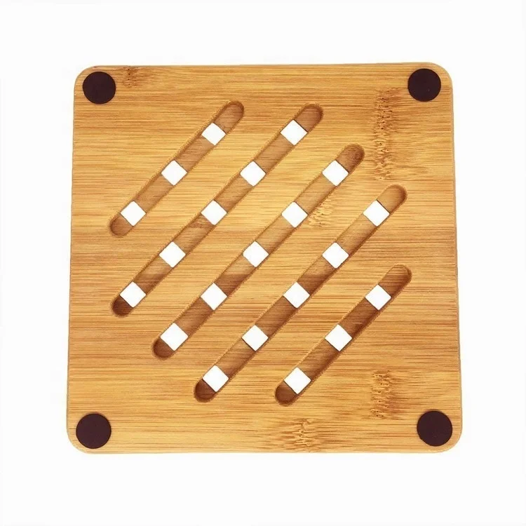 
Natural Bamboo Trivet Mat Set Heat Resistant Pads for Hot Dishes/Pot/Bowl/Teapot/Hot Pot Holders 