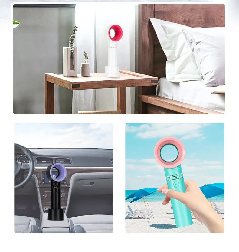 Shenzhen new Rechargeable 3 speed Micro USB charging portable table desk bladeless mini hand fan