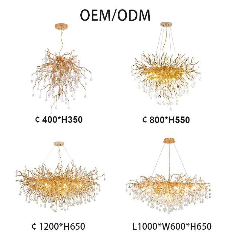 OEM Luxury Crystal Lamp Art Home Decor Large Glass Pendant Light Modern Round Drop Crystal Chandelier