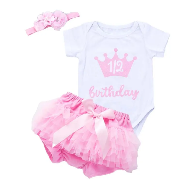 newly born baby clothes Newborn Infant Baby Girl 3 Piece Summer Outfits Girl Christening Dress Baptism DGHB-005