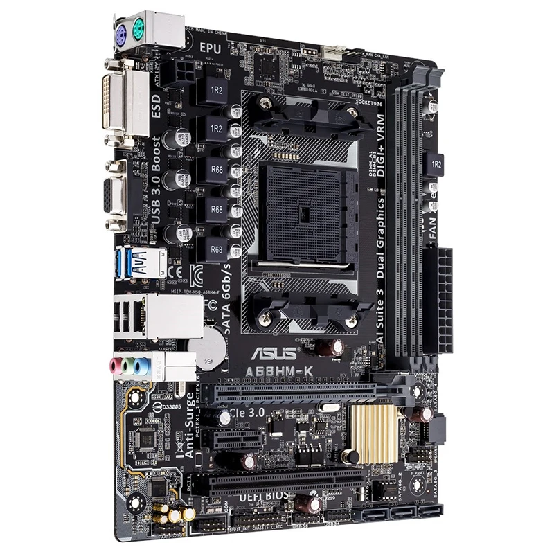 for Asus A68HM-K Motherboard Socket FM2 AMD A68H FCH  DDR3 SATA 600 Micro ATX