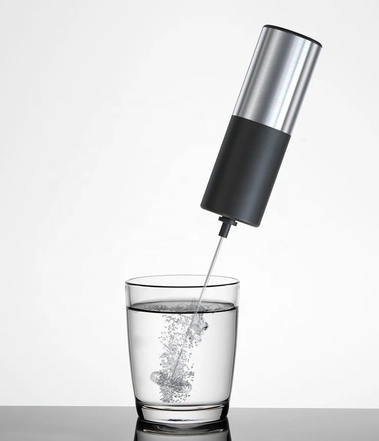 OEM 2022 New products Wireless dry cell ABS  handle stainless steel coffee drinking hand held drink mixer