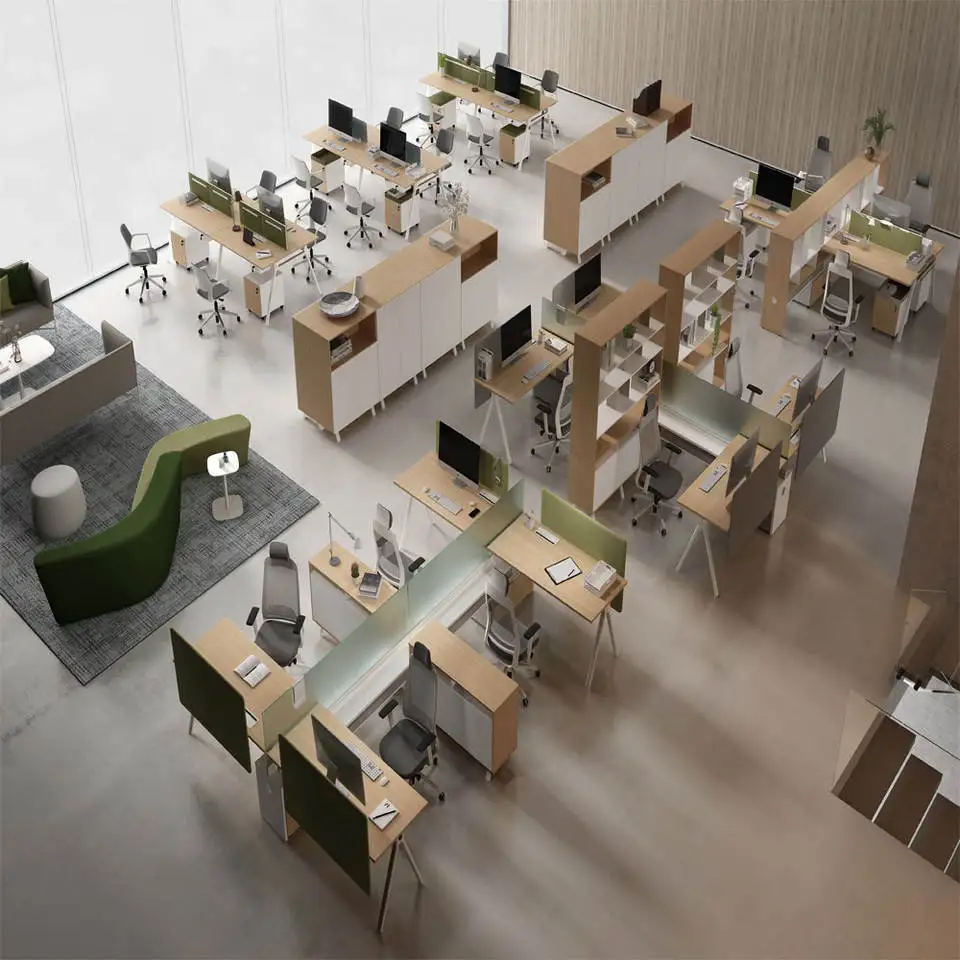 Luxury Workstation Table Desk Call Centre 4 6 Seater Cubicle Office Work Station For Office Furniture