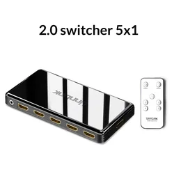 Unnlink hdmi switch 3x1 5x1 4K@60Hz 4:4:4 HDCP 2.2 HDR for Smart LED TV MI box3/ ps3/ps4 pro