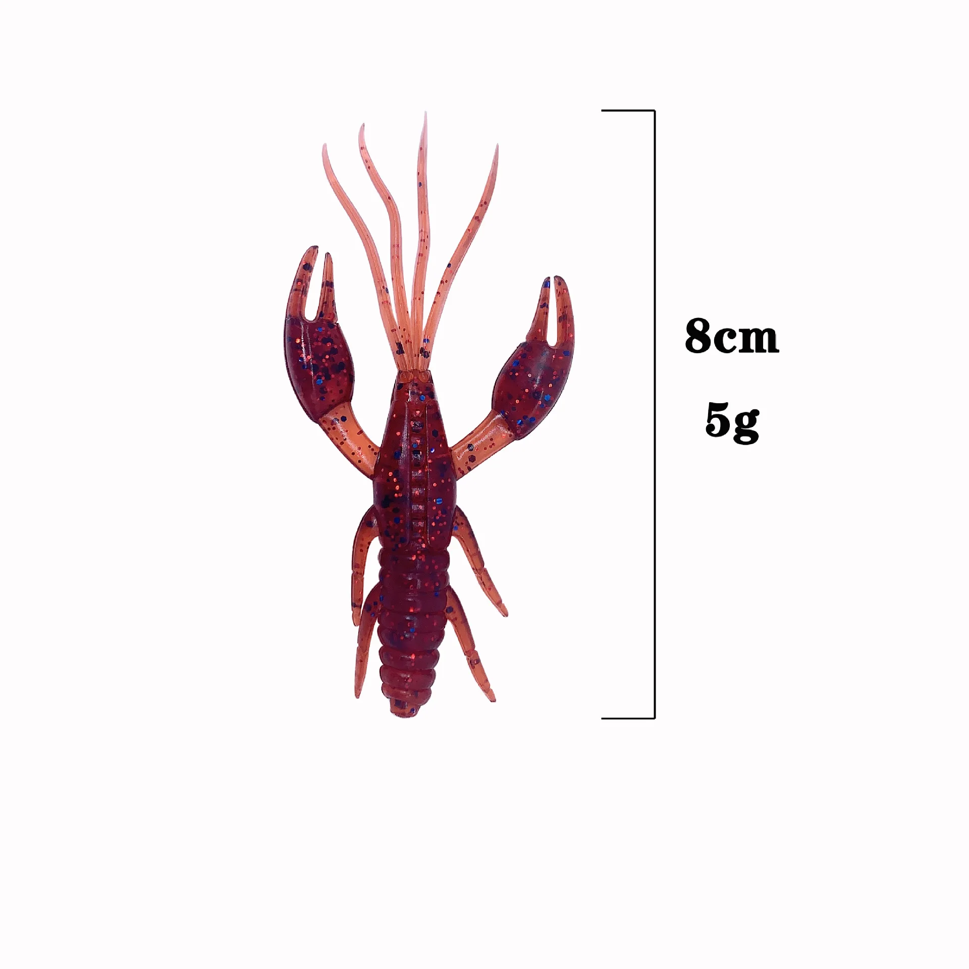5pcs/bag High-quality 8cm/5g Artificial Soft Crayfish Soft Bait Floating Water Tongs Shrimp Bionic Worm Bait for Saltwater