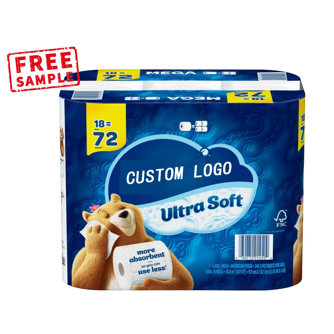 Custom Logo Design Printed Novelty Funny Toilet Tissue Paper Roll