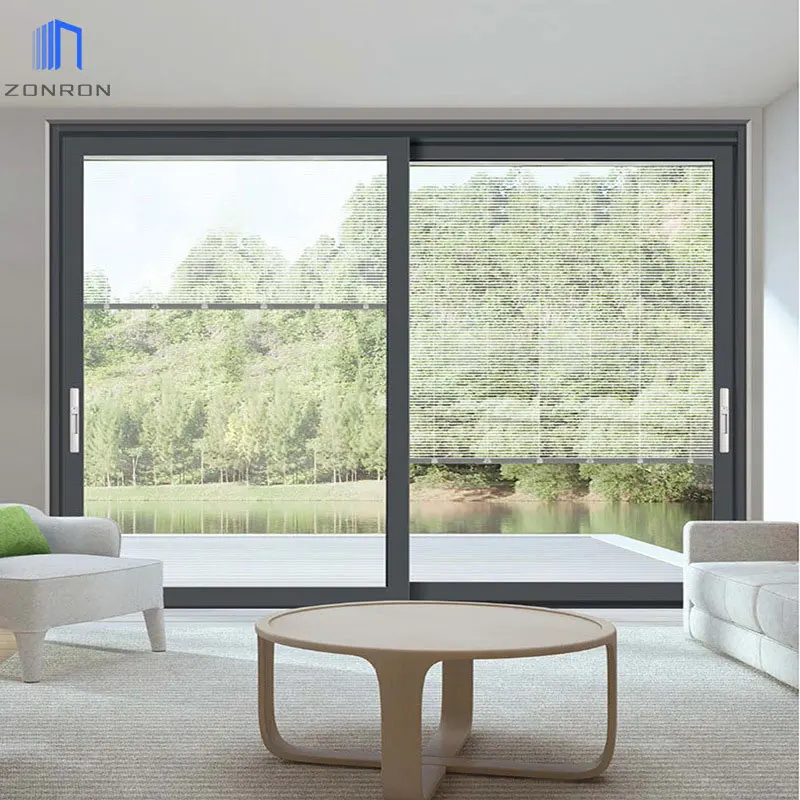 Zonron Modern Popular 2 Track Window Australian Standard Aluminium Framed Sliding Glass Window