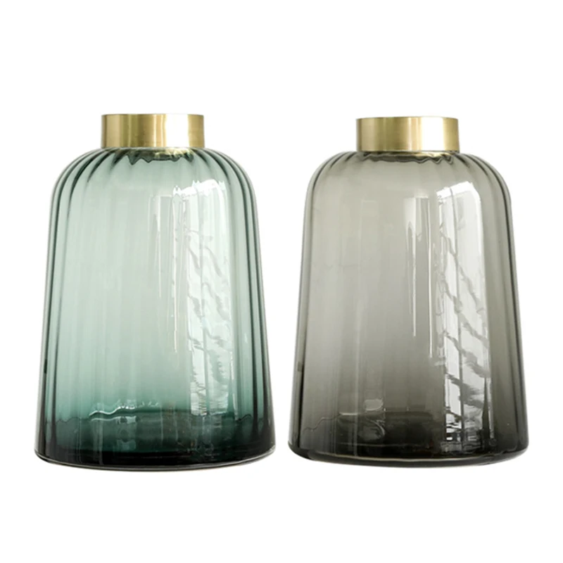 
Modern Colorful creative Nordic Ins Glass Vase gold-rimmed Wholesaler Hand Blown Art home Decor Flower large Glass crystal Vases 