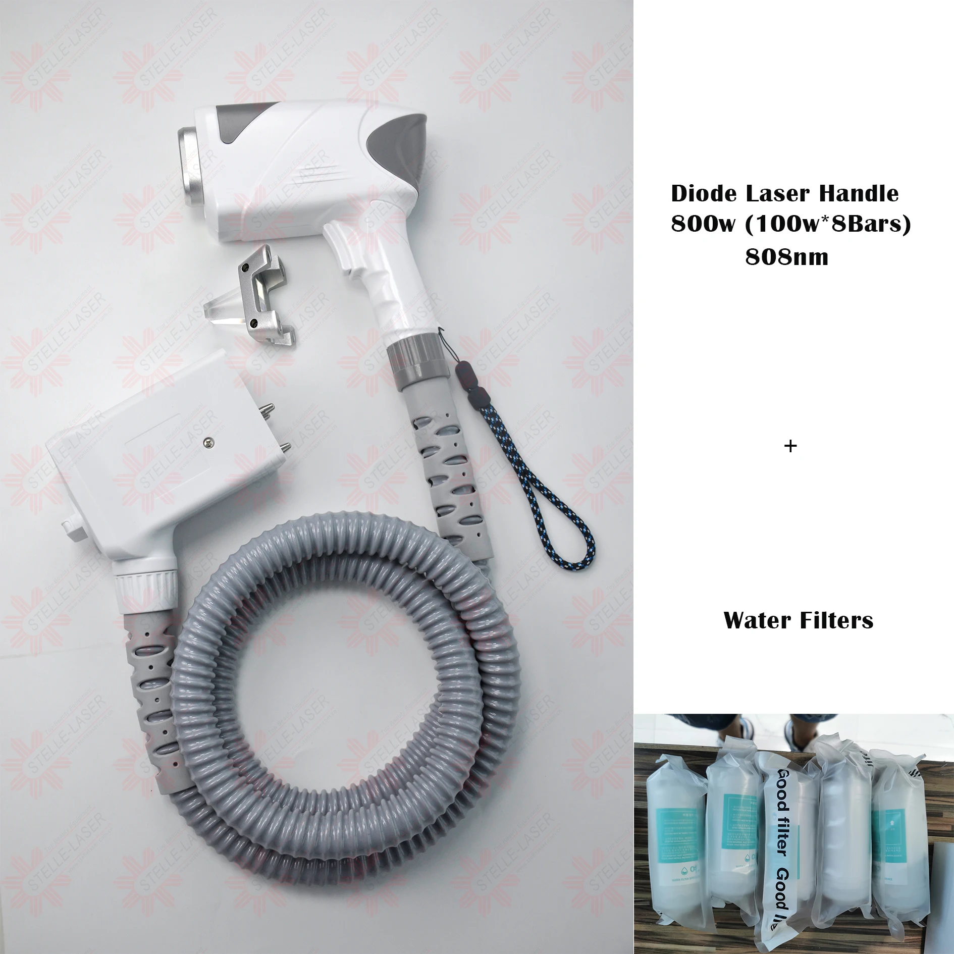 Big Spot Diode Laser Handle 800w 8Bars*100w,808nm And Water Filters