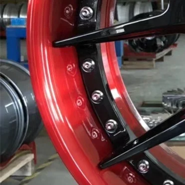 Aftermarket forged wheels 19 inch black 114.3 x 5 rims red lip for Honda civic