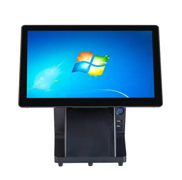 15.6 Inch Dual Screen Windows/Android/Linux Self Checkout Kiosk Printer QR Scanner POS All In One Desktop Payment Kiosks