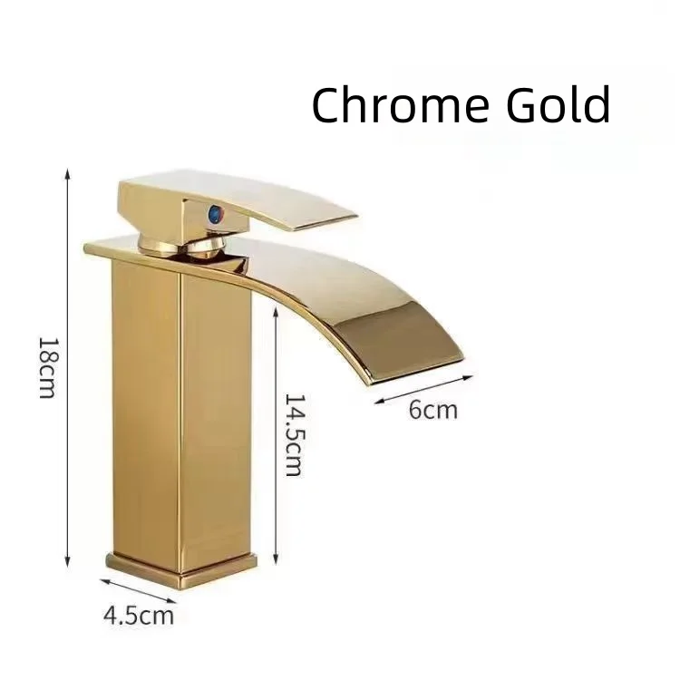 Nordic Style Modern Chrome Gold Waterfall Basin Faucet Cabinet Torneira Banheiro Hot And Cold Water Washbasin Bathroom Faucet