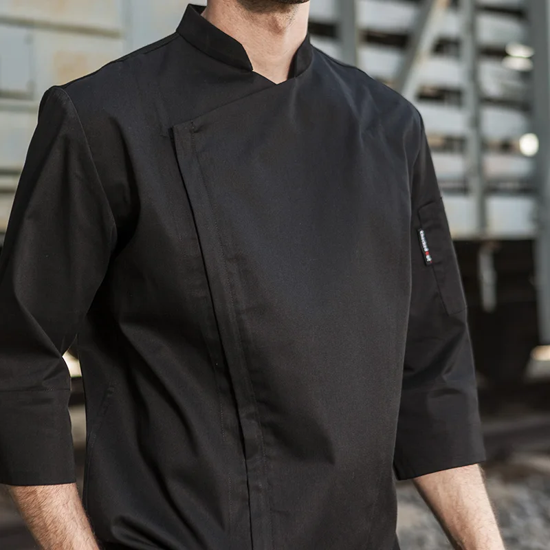 CHECKEDOUT Men poly cotton half sleeve restaurant hospitality chef uniform