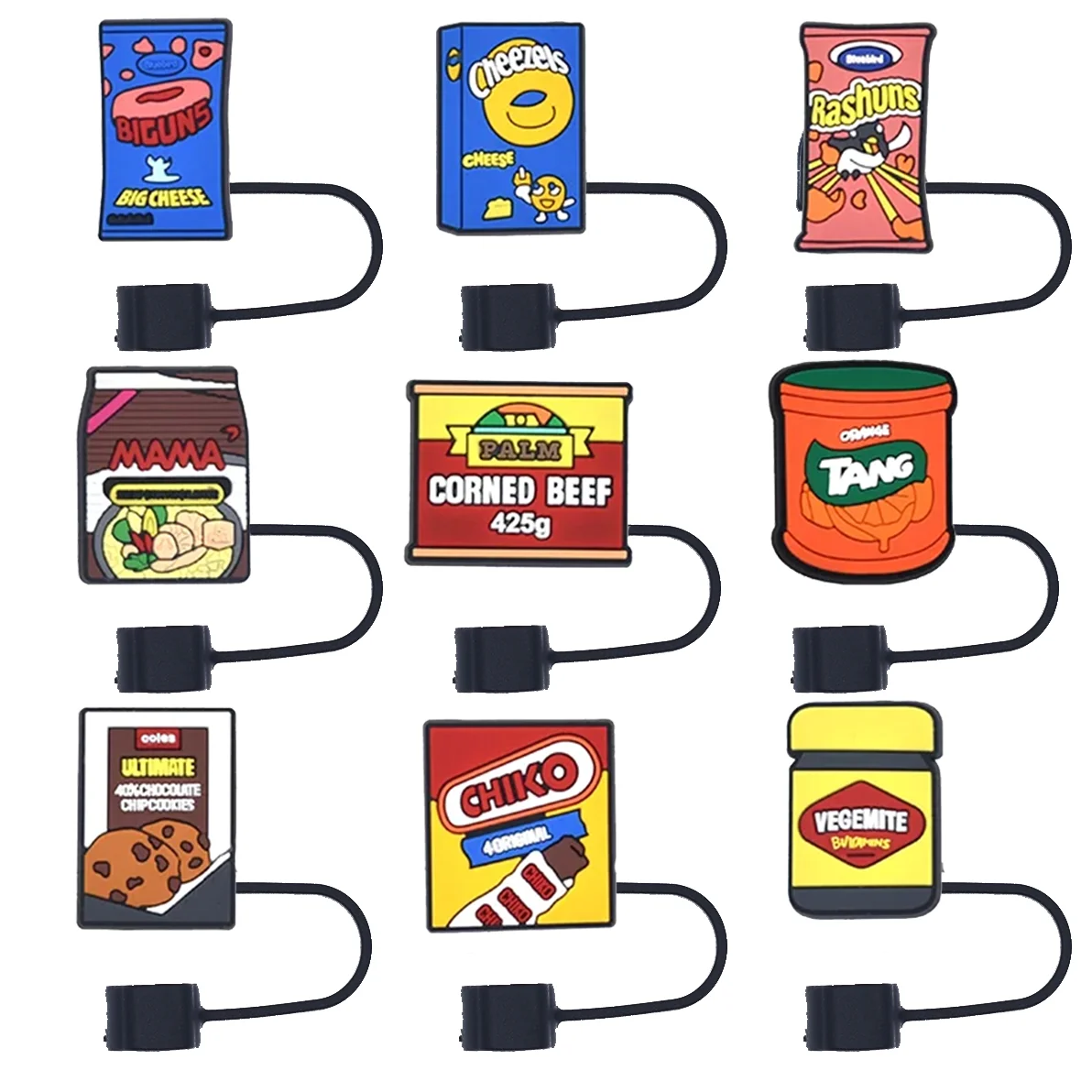 New Arrival Silicone Straw Dust Toppers Custom Straw Topper for Decoration Drinking Straw Charms Water Bottle Free Opp Bag