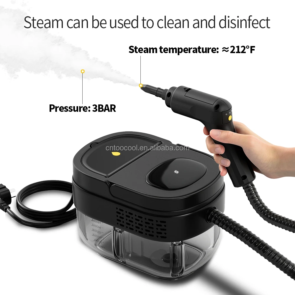 Steam Cleaner High Pressure Steam Cleaner 2500W Handheld High Temperature for Home Kitchen Car 3.0Bar 1.2L Steam Cleaner