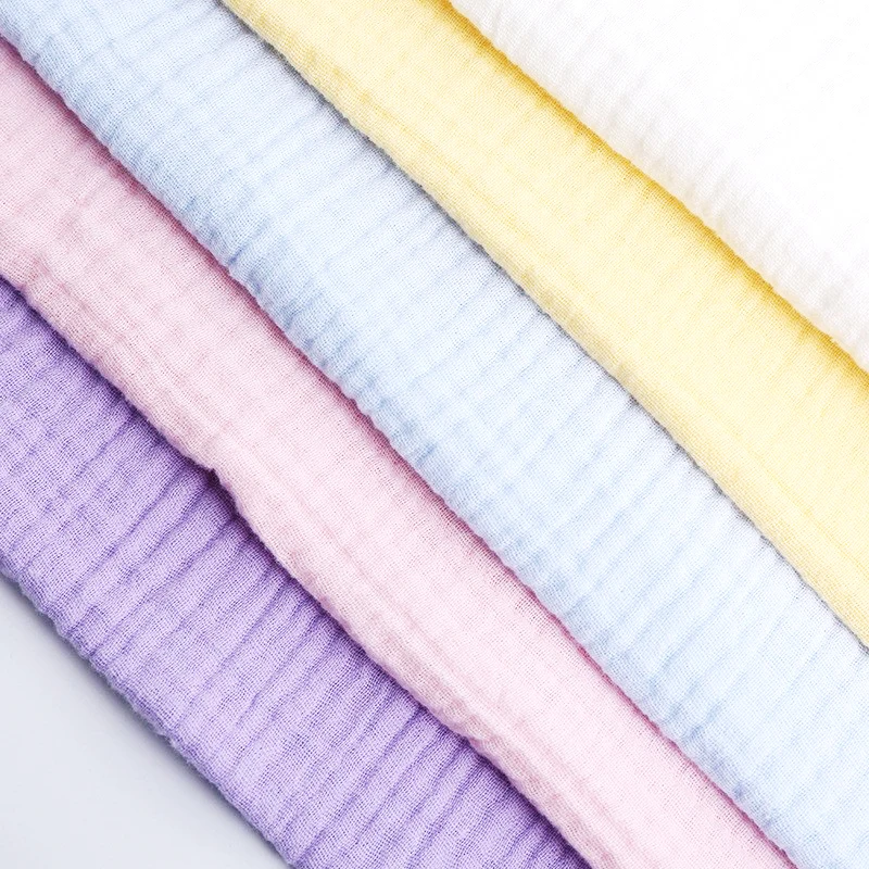 Wholesale 108*84 100% cotton double layer gauze crepe muslin fabric For garment