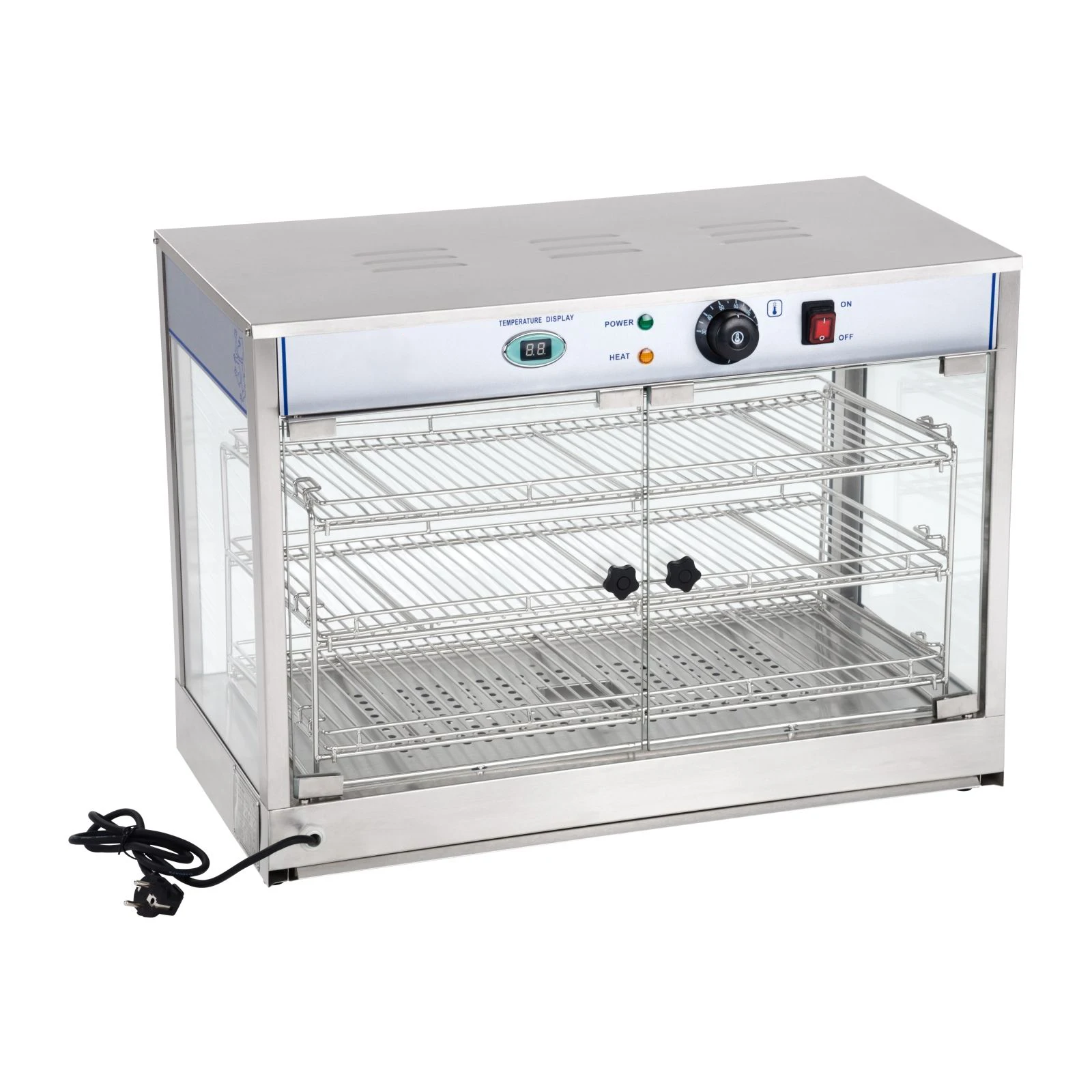 Restaurant Stainless Steel Hot Food Display Warmer Dry Heating Electric Food Warming Display Showcase Bread Warmer