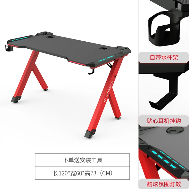 Hot Sale Gaming Computer Desk Z-Shape Racking Table PC Desk Gaming Table With Carbon Fiber Texture PC Desk