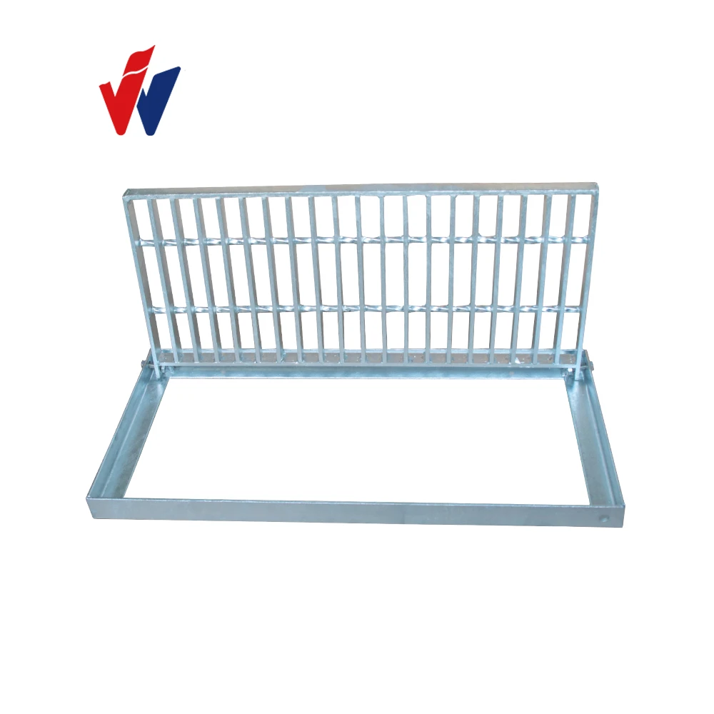 Flat Drain Cover Drainage Ditch SS400 gi galvanized welded steel grating grid plate Grating Ditch Cover For Walkway