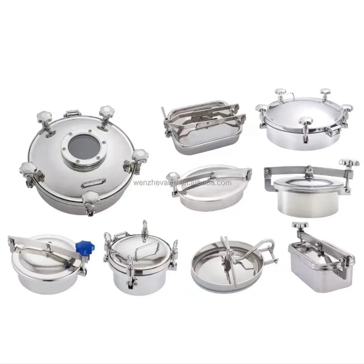 High quality stainless steel SS304 316Lsanitary grade normal pressure round manhole/manhole cover tank pressure vessel 150-700mm