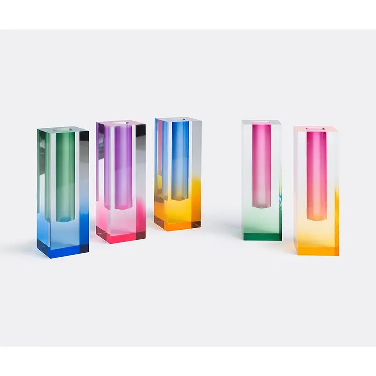 High Quality Small Glass Plexiglass Vase 3mm Dazzle Colored Acrylic for Home Decoration Model Flower Artificial-Plastic Crafts