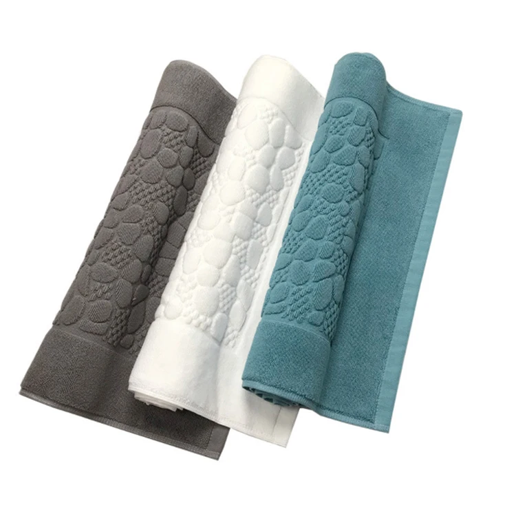 Customized Super Absorbent Sauna Bathroom Rugs Mats Cotton Non-slip Floor Towel Bath Mats