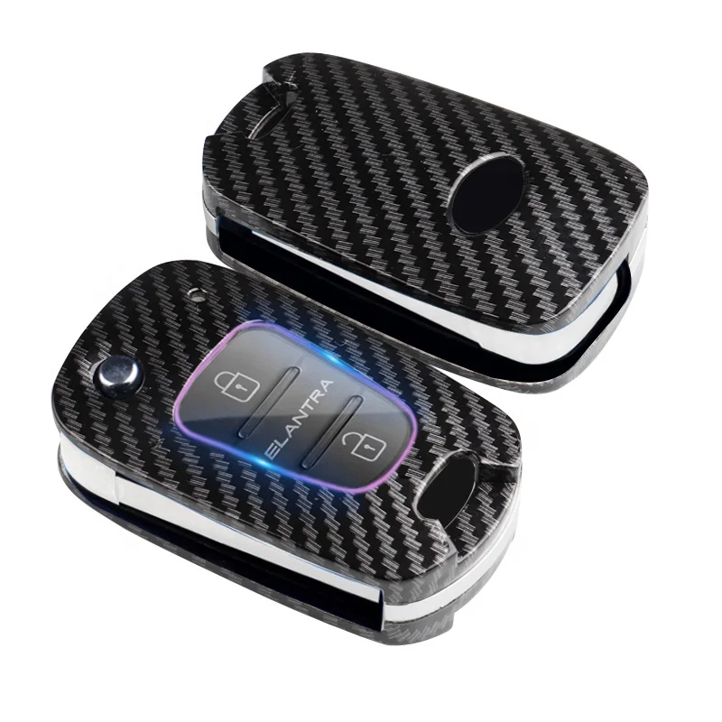 Автомобильные аксессуары Стайлинг карборн волоконный ключ чехол складной для Hyundai Ix35 IX25 I10 I20 I30 HB20 Sonata Verna Elantra