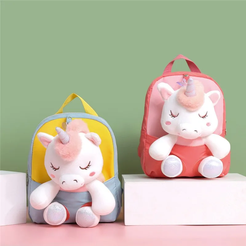 OEM Cute Child mochilas para ninos detachable Plush Toy cartoon Girls Toddler backpack bag for Kids