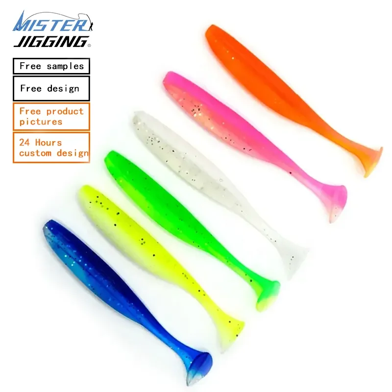 MISTER LURE wholesale leurre souple fish baits T Tail soft worm Lure Silicone rubber fishing lures for fishing