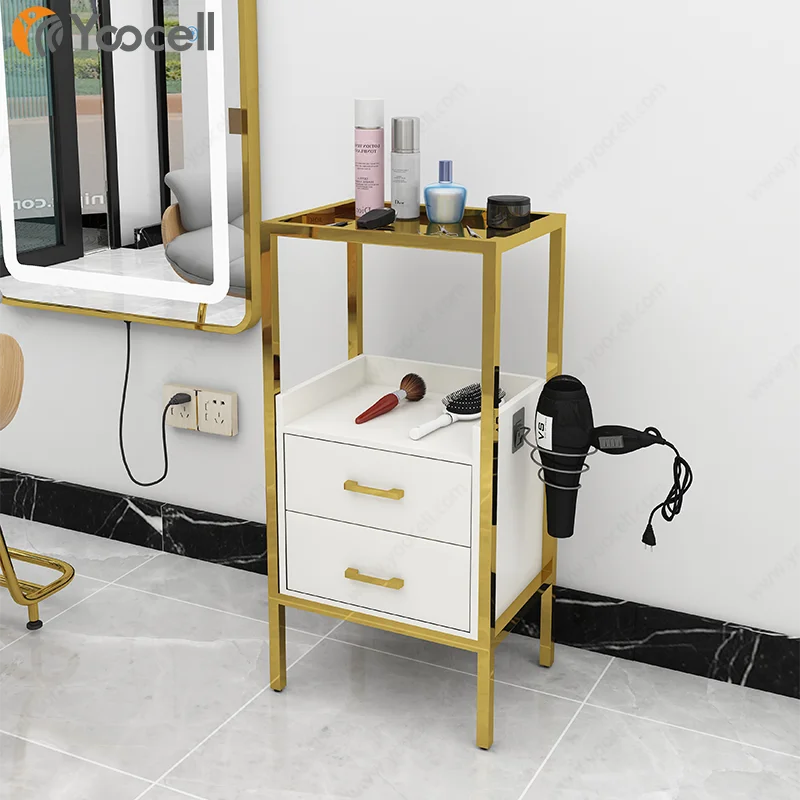 Yoocell modern top quality metal frame salon carts equipment beauty salon trolley hairdressing manicure pedicure trolley