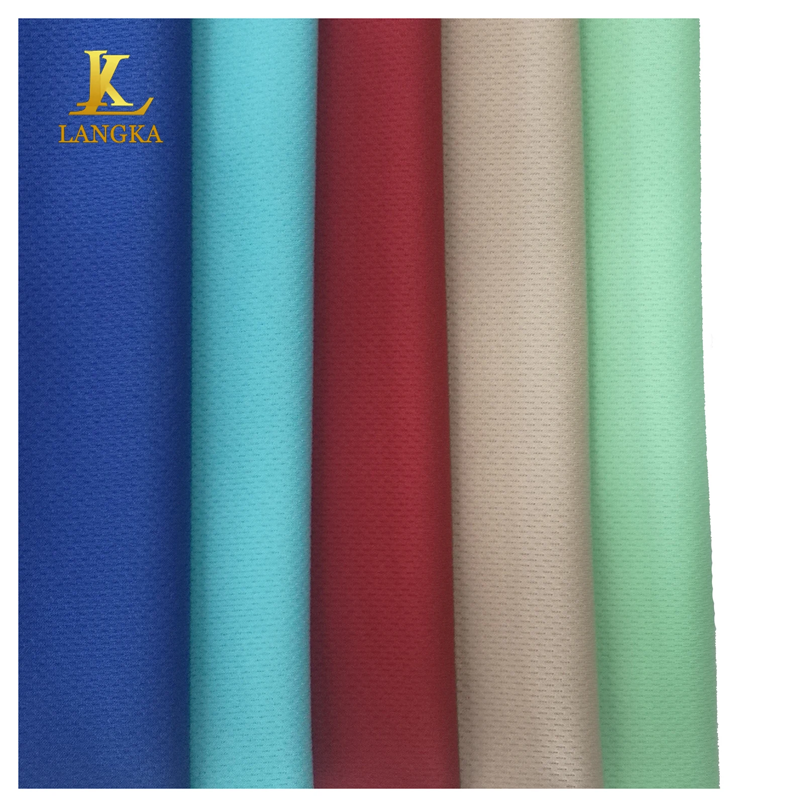 Langka wholesale 100 polyester knitting solid eyelet breathable bird eye mesh sports fabric for t-shirt