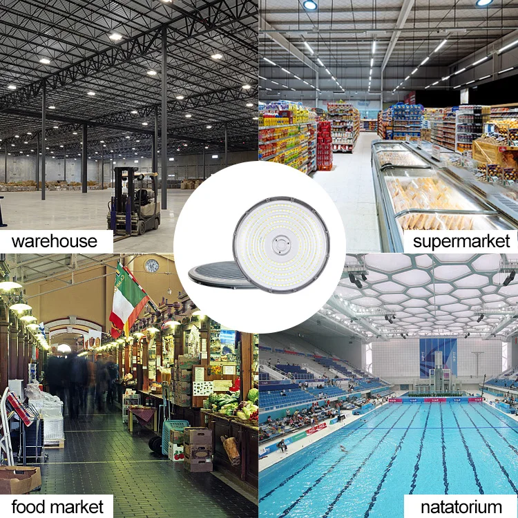 KCD OEM ODM Factory High Lumen Liner Ultra-thin Linear Warehouse Industrial 50W 100W 150W 200W Highbay UFO Led High Bay Light