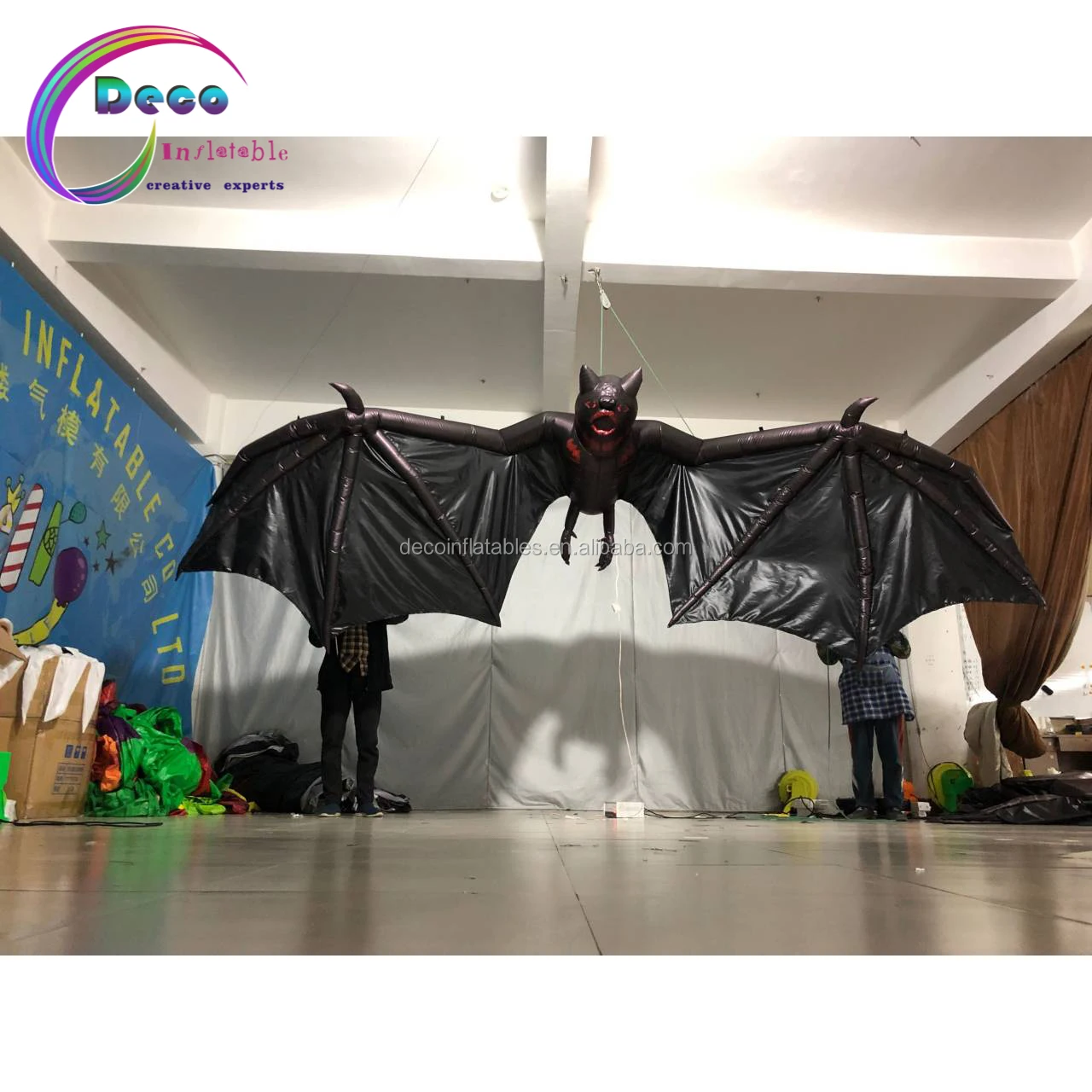 Halloween Festival Decor Giant Inflatable Black Bat Puppet Costume