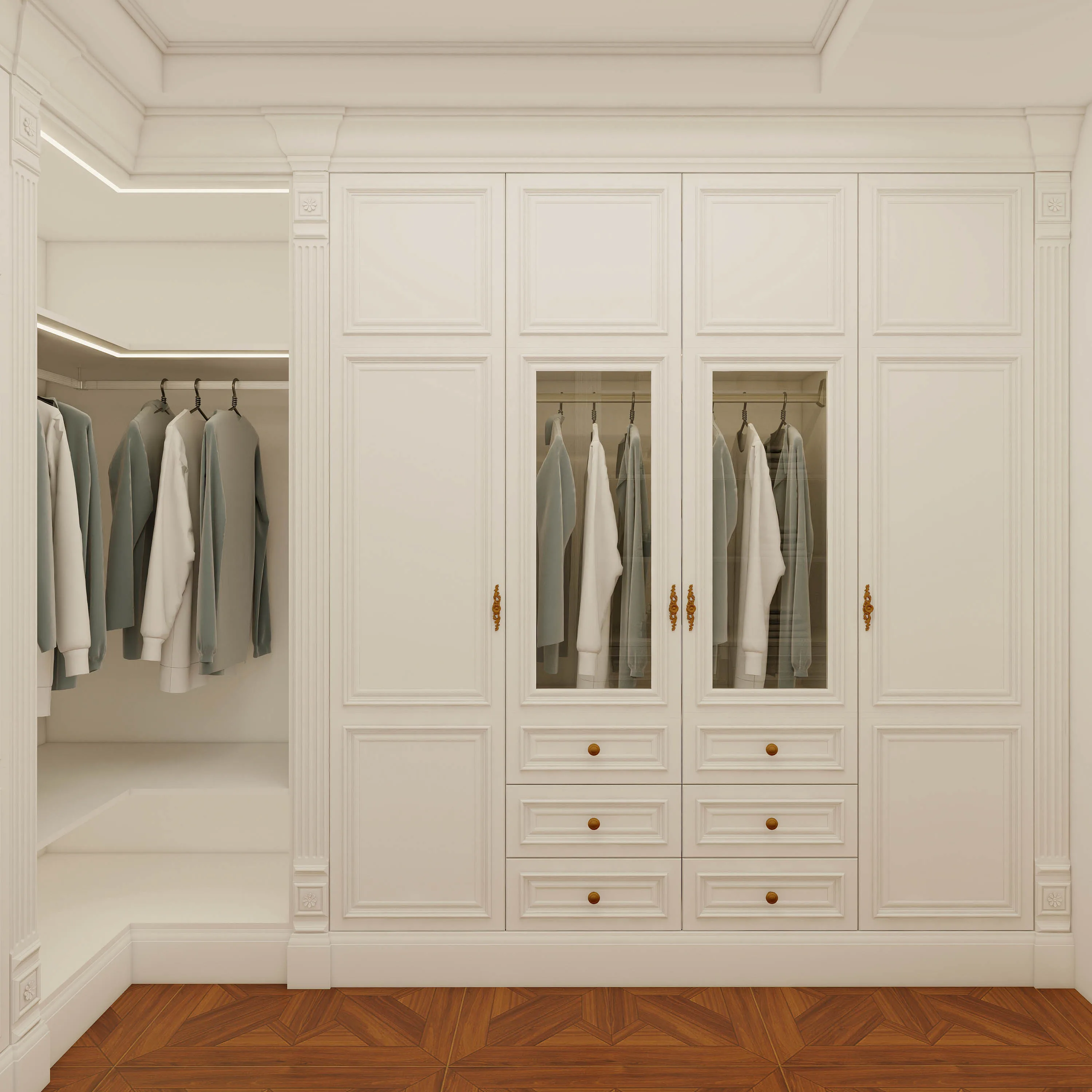 Solid wood with painting closet storage wardrobe customize almirah wardrobe birch cupboards for bedroom wardrobe