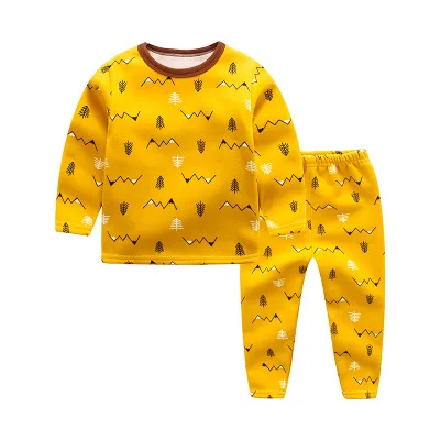 
Children plus down thermal underwear baby autumn/winter clothes Korean version of home wear in children suit 