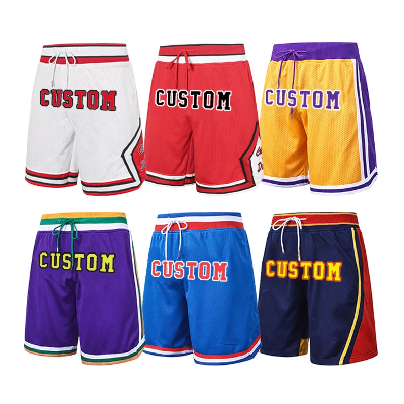 Custom Casual Summer Polyester Short Jogger Classic Retro Basketball Sweat Box Shorts Mens Gym Sport Comfy Mesh Track Shorts