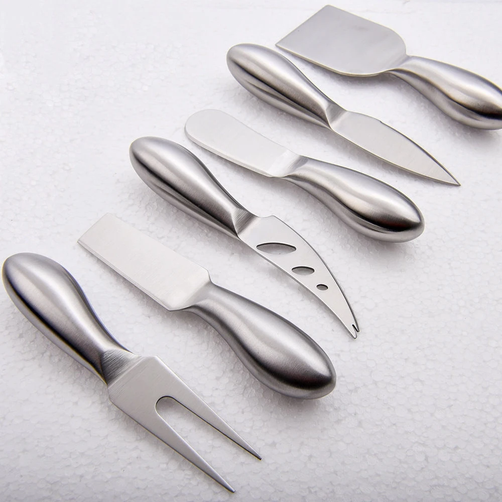 High Quality 6pcs Stainless Steel Cheese Knife Set Fork Spatula Baking Tools Cheese Knives with Collection Gift Box