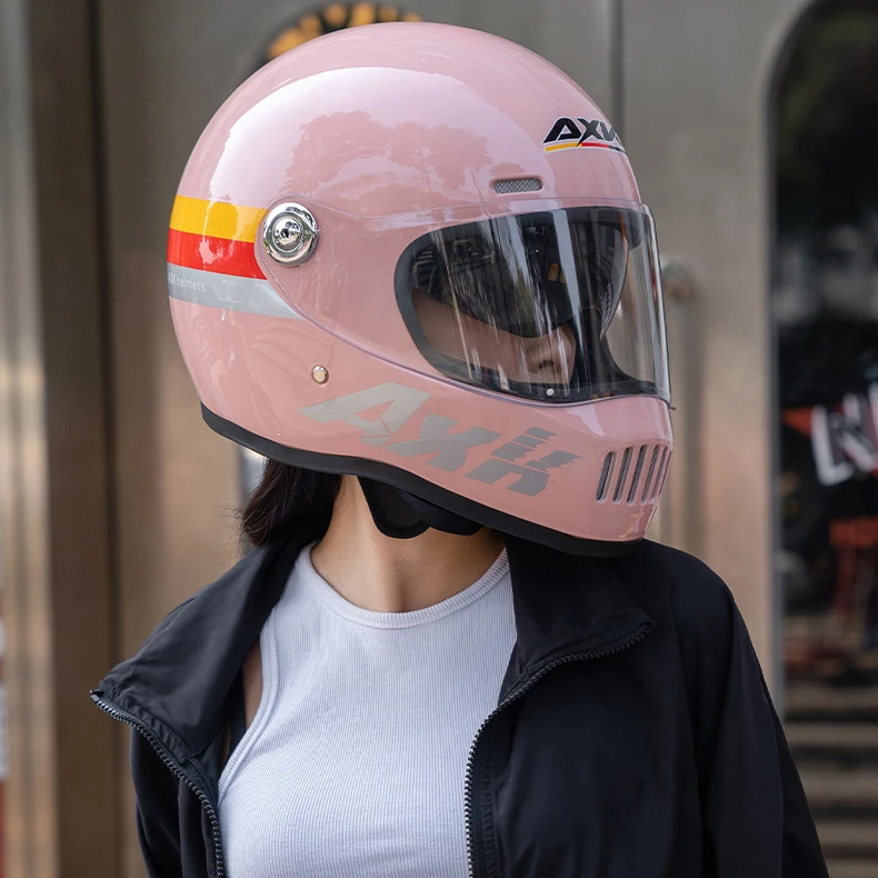 CCC DOT ECE approved Vintage Adult double Visors riding safety motorbike helmet Retro full face motorcycle helmet
