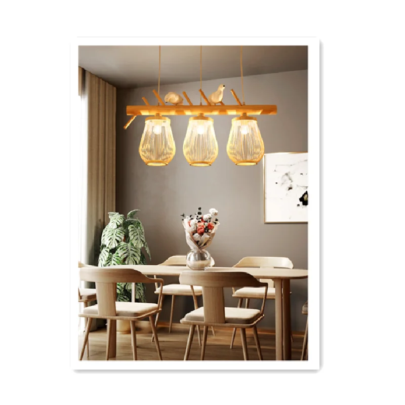 
New trend Japanese restaurant chandelier modern simple table light cake shop shop milk tea bar art bird lamps 