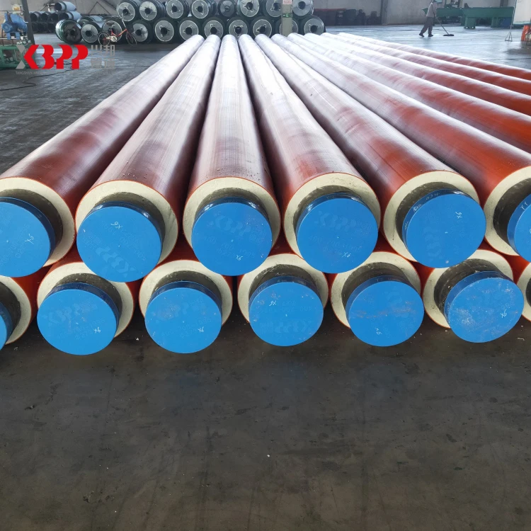 Direct Buried One-step DN100mm Orange Pu Thermal Insulation Pre-insulated Hot Water Pipe with Hdpe Jacket