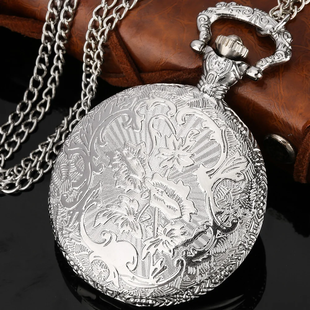 Indian Tribe Style Analog Quartz Movement Necklace Chain Pendant Antique Pocket Watch With Compass