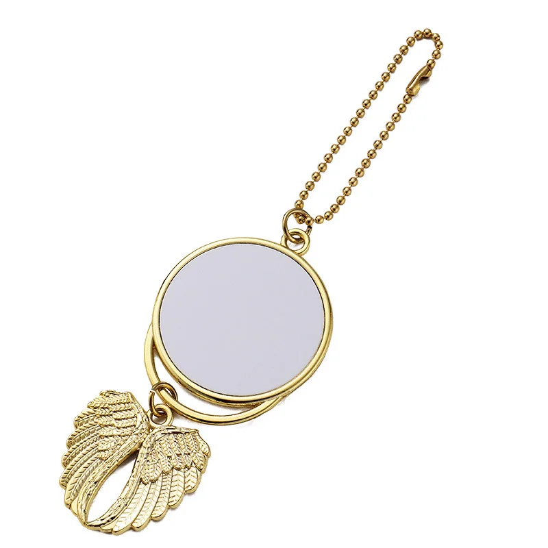 YWLY Double Sides Sublimation Angel Wing Necklace Car Hanging Angel wing Ornament