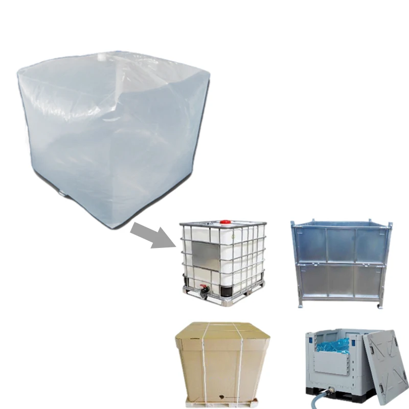 double spout transparent 1000l ibc liner bag aseptic discharging valve