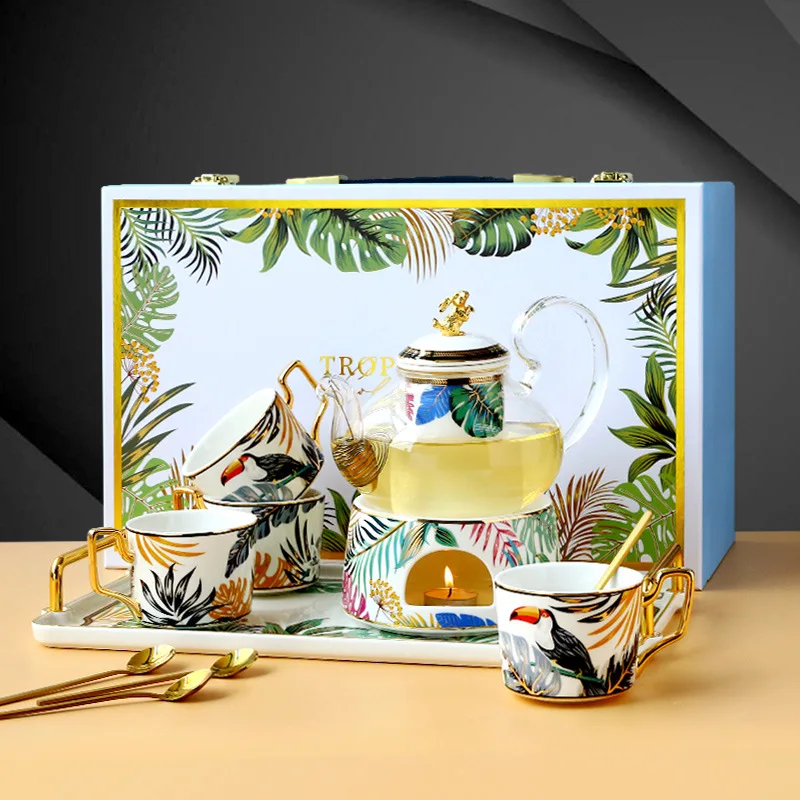 Creative Household Instagram European Style Flower Tea Afternoon Tea Ceramic Tea Set