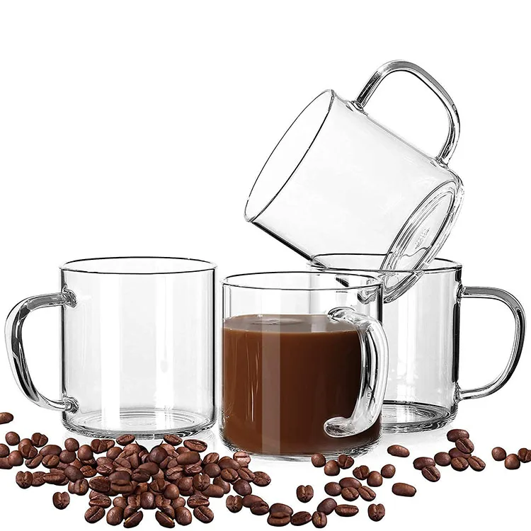 Mocha Beverage Clear Espresso Cups with Handle Drinking Glassware Glass Coffee Mugs For Latte Cappuccino Hot Chocolate Tea